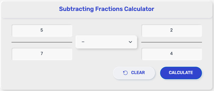 Subtracting Fractions Calculator